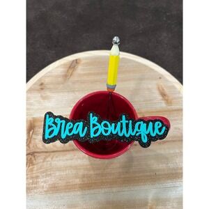 Yellow Pencil Teacher‎ Gift Coffee Drink Stirrer Silicone Beads Steel Paddle